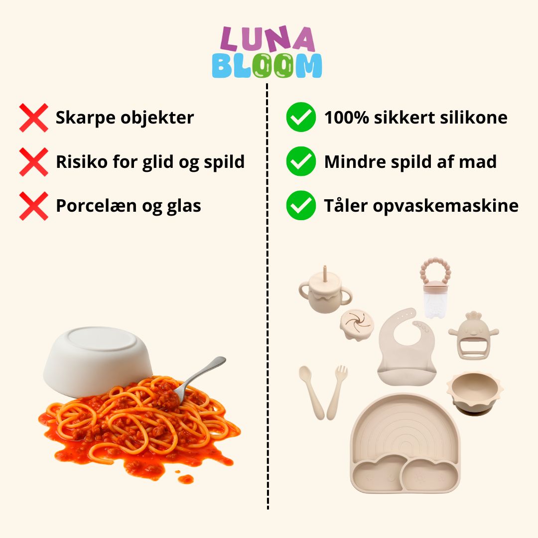 Komplet silikone spisesæt