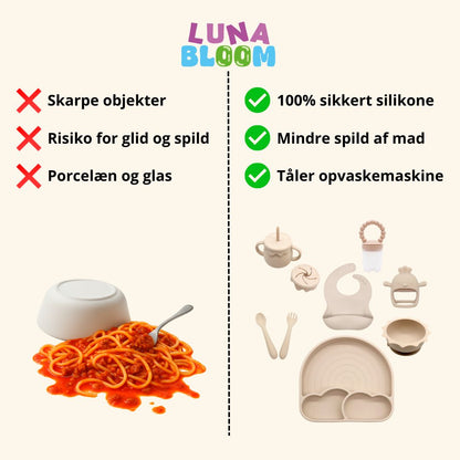Komplet silikone spisesæt
